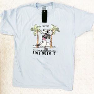 NWT-Dolls Kill DAISY STREET Roll With It Skateboard Skeleton Oversized Tee Shirt